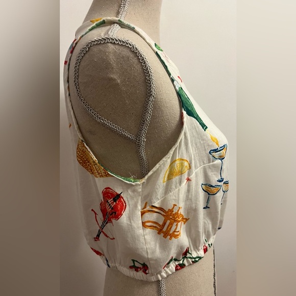 Christian Siriano Cropped Tank Linen Fruity Small - Picture 3 of 6